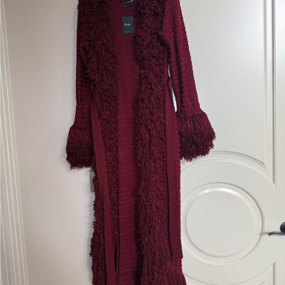 Hanifa Knit Cardigan with Fringe-SOLD OUT EVERYWHERE…tall girl friendly sz L/XL